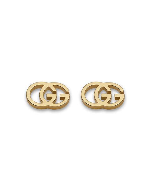 gucci gold plated earrings|18k gold running g stud earrings.